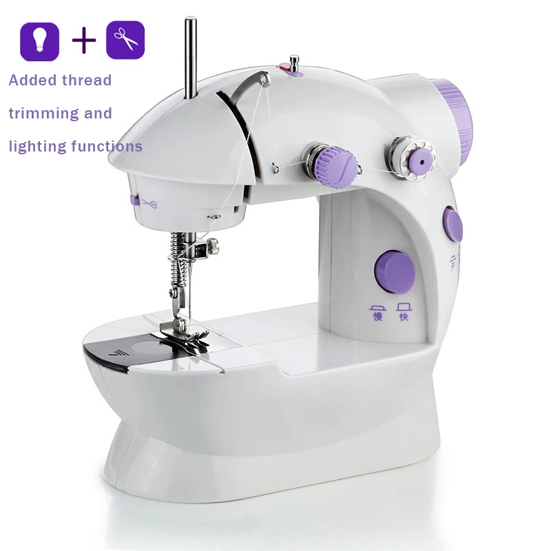 Inne Sewing Machine Mini Portable Household Night Light Foot Pedal Straight  Line Hand Table Two Thread Kit Electric - Sewing Machines - AliExpress
