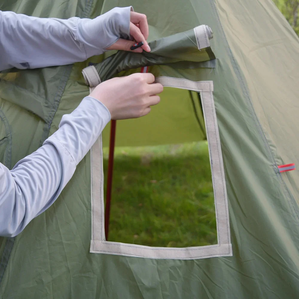 Ultralight Outdoor Camping Pyramid Tent for 1-2 Person with Chimney Hole