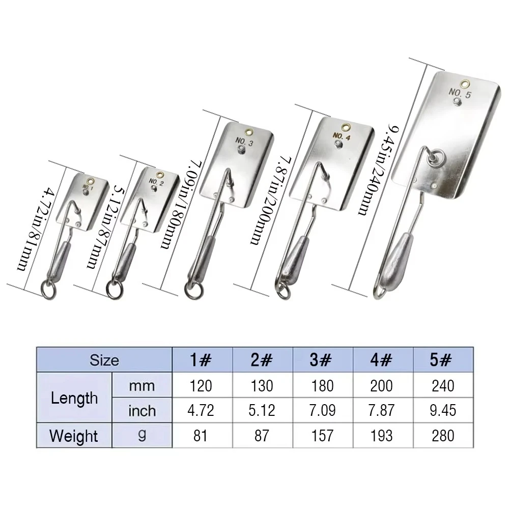 Stainless Steel Stainless Steel Fishing Planer Large Size Durable Deep Sea Fishing Gear Marlin Fishing Gear Tuna Fishing