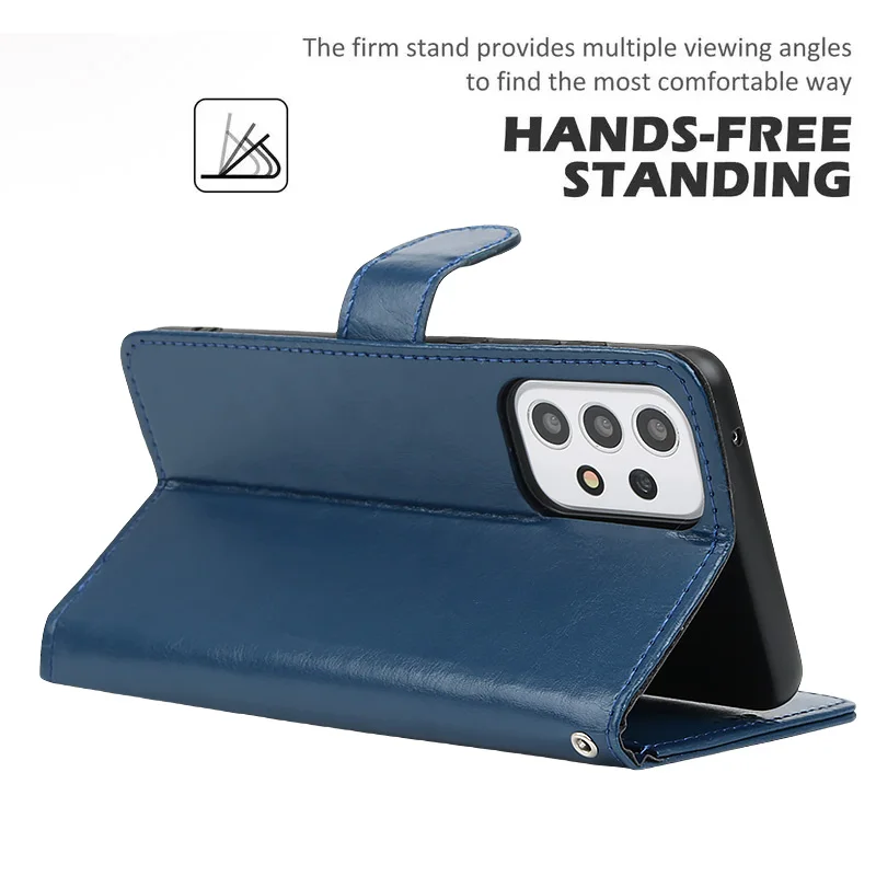 Leather Flip Wallet Case with Card Holder - Protective Cover