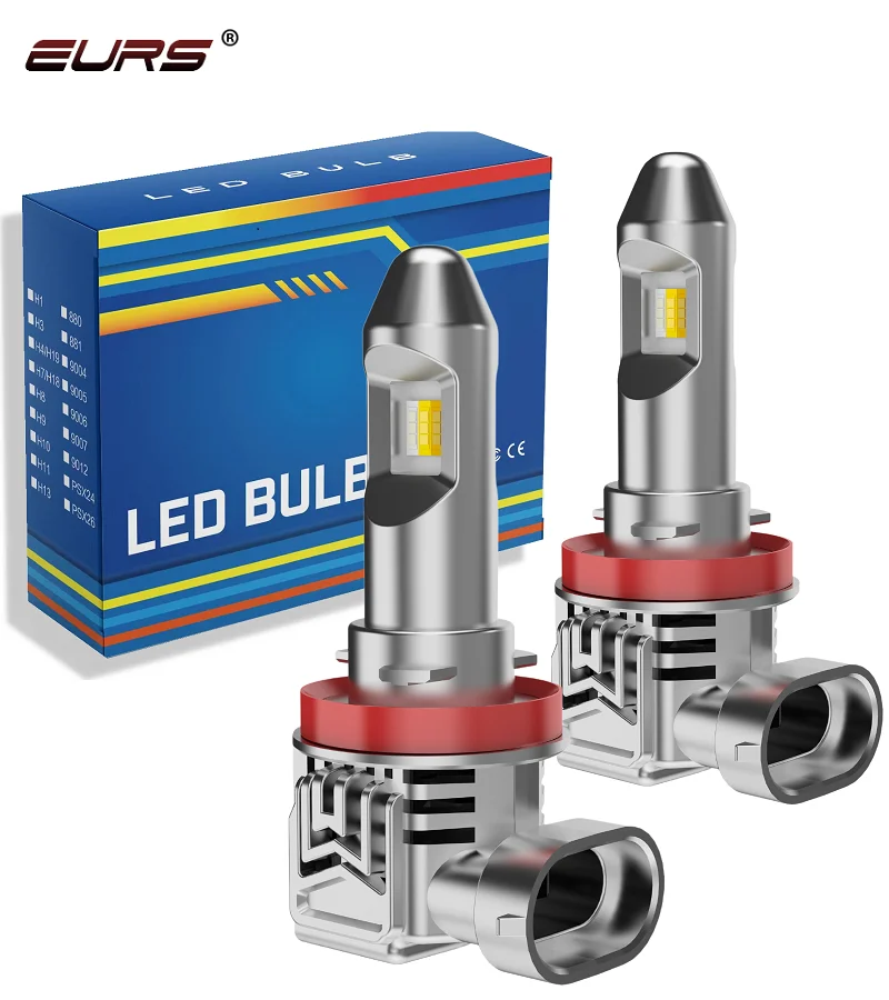 

2PCS Car Headlight Canbus H8 H9 H11 Three Color Led Fog Lamp Plup&Play Super silent and hihg speed turbofan Automobile Auto Lamp