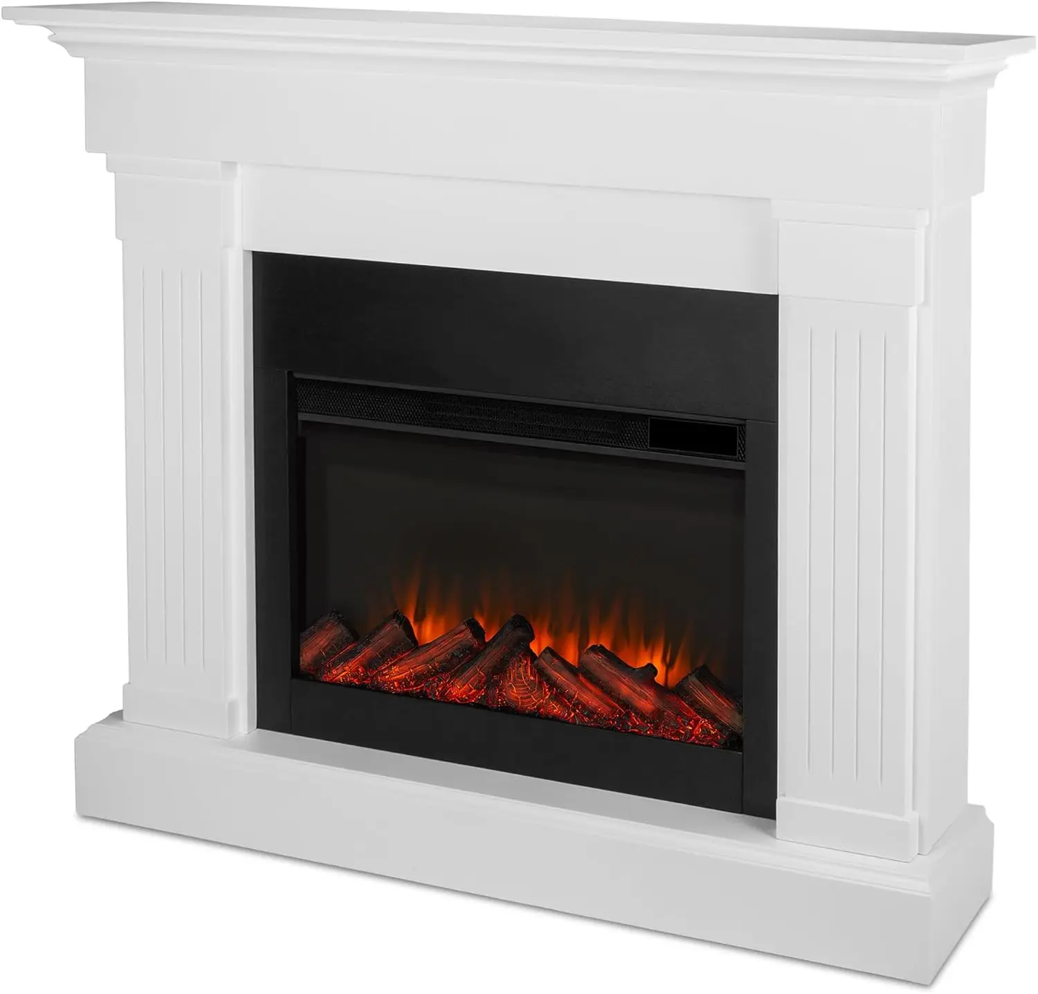 Crawford Slim 48" Indoor Electric Fireplace with Mantel for Living Room or Bedroom, Replaceable Fireplace Insert Heater