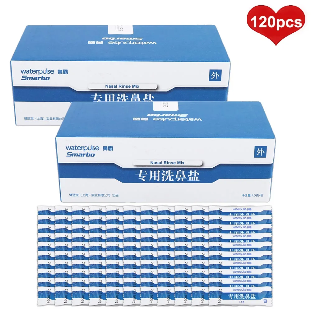120pcs Nasal Washer Salt for Nose Cleaner Avoid Allergic Rhinitis Neti Pot Nasal Irrigator Sinus Rinse Aspirator Sprayer
