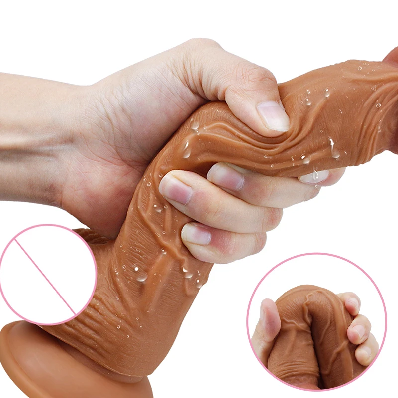 Sex Toys HWOK Skin Realistic Penis Super Huge Big Dildo Silicone Flexible With Suction Cup Artificial Penis Female Masturbator