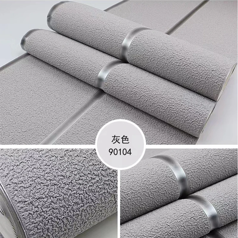 Dark Coffee Color 3D Square Lattice Deerskin Velvet Wallpaper Bedroom Living Room Hotel Home Decoration Non-woven Wall Stickers