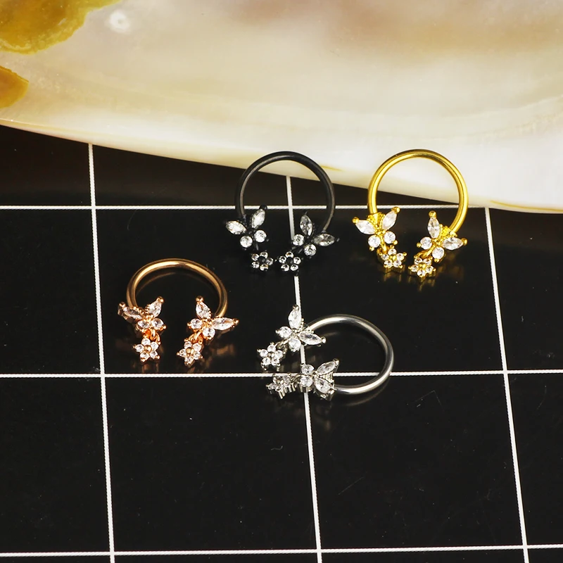 Septum Ring 16g Cute Septum Nose Rings Septum Daith Piercing Jewelry Septum Clicker horseshoe nose rings fake nose piercing cart