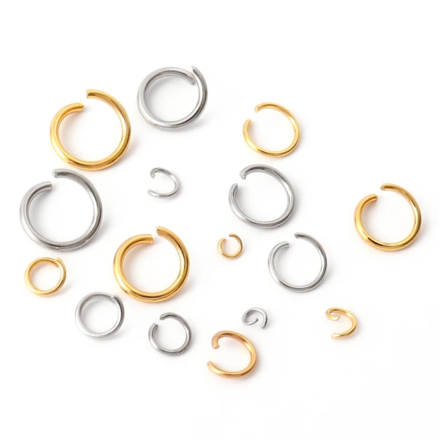 200pcs/lot Stainless Steel Open Jump Rings Connectors Golden Split Rings  For Jewelry Making Diy Necklace Findings Accessories - AliExpress