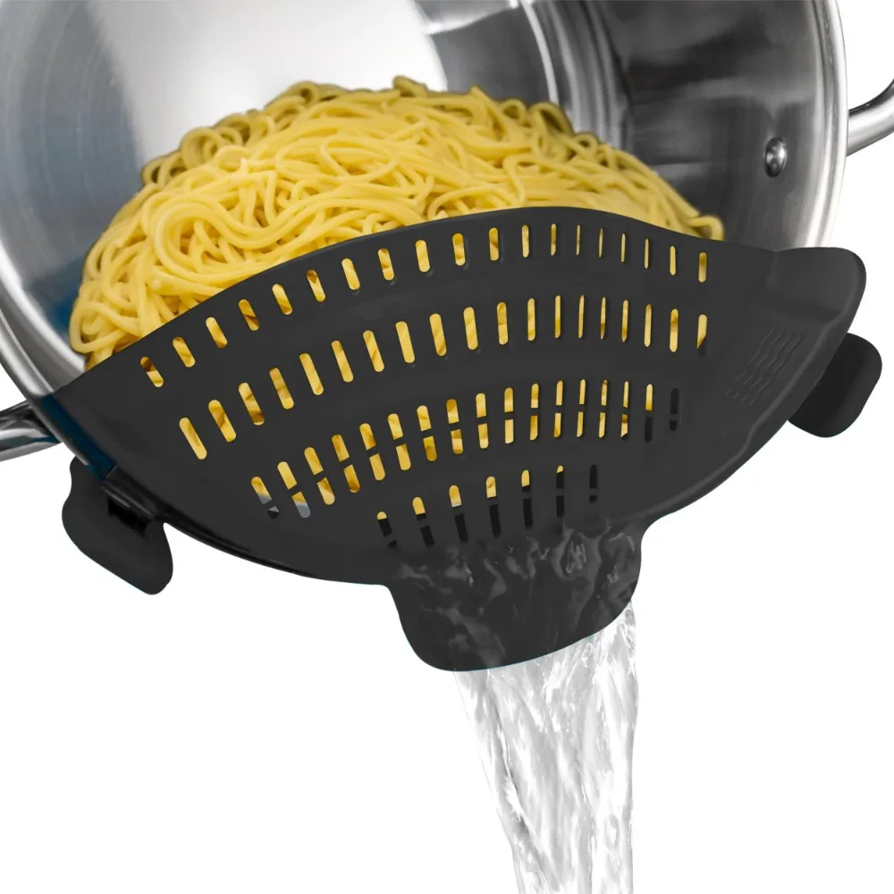 1pc, Strainer, Silicone Pot Strainer, Adjustable Silicone Clip on Strainer for Pots Pans and Bowls, Kitchen Pot Strainer