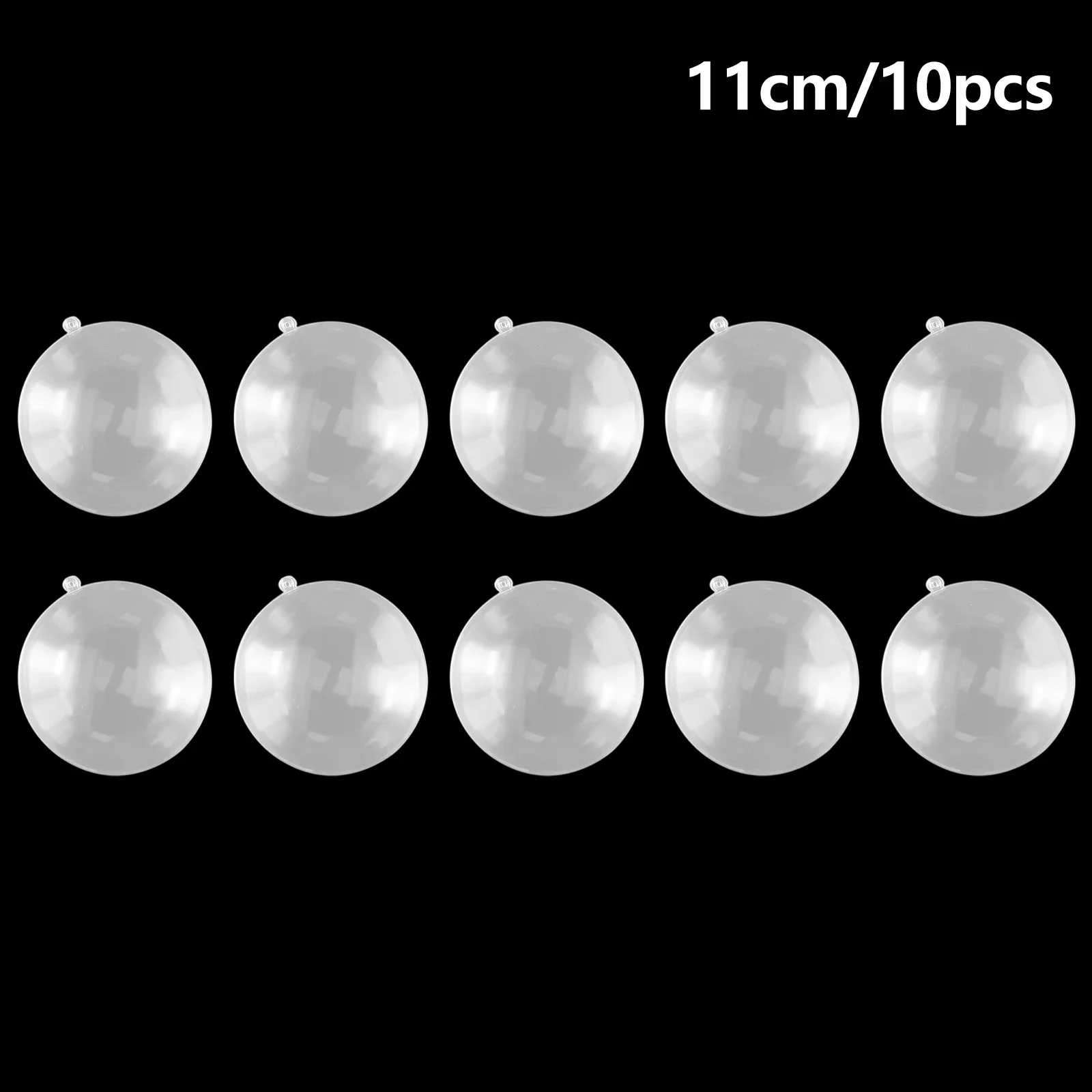 thumbnail image 1 of 10 piezas de bolas planas transparentes de plástico transparente, bolas abiertas, caja de regalo para dulces, 8/9 cm, decoración del hogar para bodas, decoración navideña, 1 of 5