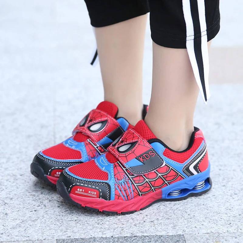 Disney Cartoon Boys Sneakers Children's Shoes Breathable Mesh Blue Red Cool Shoes Toddler Sneaker Size 26-37 1