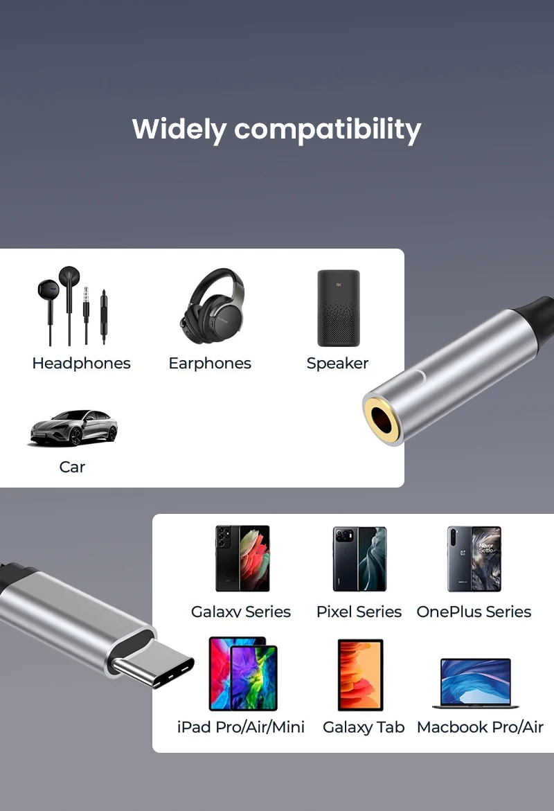2-in-1 USB C auf 3,5 mm Kopfhörer- und Ladegerät-Adapter, USB C PD 3.0-Anschluss auf Aux-Audio-Buchse mit PD-Schnelllade-Dongle-Kabel – Detail 6