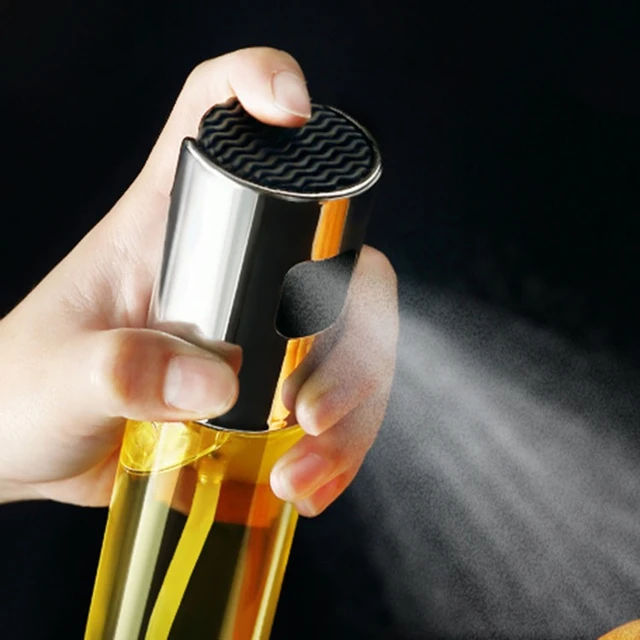 1pc 100ML Olive Oil Sprayerl, Stainless Steel Spray Bottle Spray, Kitchen Cooking Oil Spray, Glass Oil Can 1