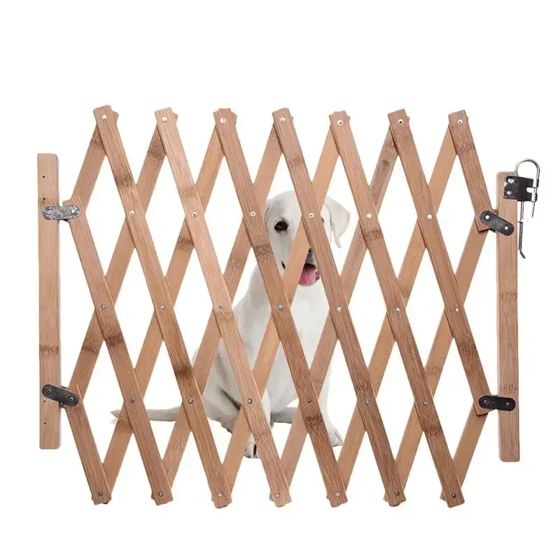 

Folding Pet Barrier Fence Cat Dog Gate Bamboo Pet Fence Retractable Cat Dog Puppy Sliding Door Safety Gate Pet Isolation Fence