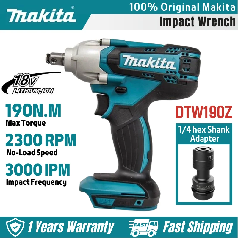 Makita DTW190Z DTW190 Electric Impact Wrench Cordless Torque 18V Lithium Battery Electric Wrench