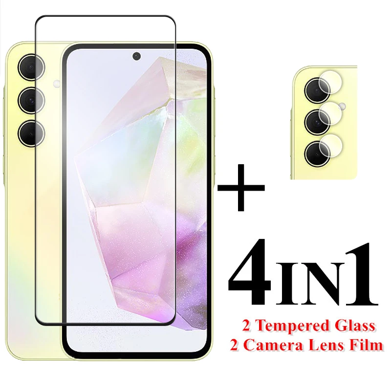 

For Samsung Galaxy A35 5G Screen Protector 6.6 inch Full Cover Glass For Samsung A35 Tempered Glass For Galaxy A35 Lens Film