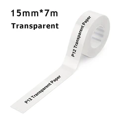 Adhesive Maker Paper for Name Stickers and Tags, 15mm x 7m Roll (15mm transparent)