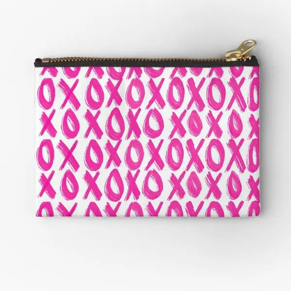 

Pink Xoxo Print Zipper Pouches Panties Small Women Cosmetic Bag Packaging Money Socks Wallet Pure Coin Men Pocket Storage Key