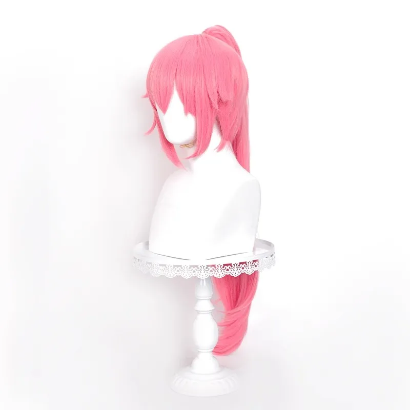 Anime Loli Cosplay Perücke Rosa Langes Ponytail Synthetikhaar (80cm) mit Gratis Perückenkappe für Conventions Halloween 2