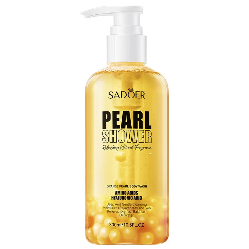 300ml Orange Pearl Cleaning Fragrance Shower Gels Peach Aloe Deep Cleaning Bath Milk Body Cleansers Body Wash