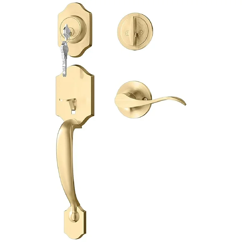 Maniglia per serratura porta anteriore Set di cerotti Maniglia per ingresso esterna con pomello per porta interna Maniglia reversibile in nichel satinato nero opaco - immagine 6