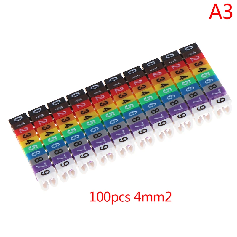 Cable Markers 100Pcs/150Pcs Colourful C-Type Marker Number Tag Label For 2-3mm Wire Conspicuous And Easy To Identify cable labels