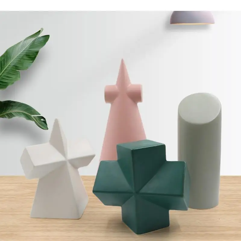 

Минималистичные керамические геометрические украшения, керамические поделки, статуя, украшение для стола, современный декор, фарфоровая скульптура, абстрактный дизайн
