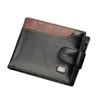 Men Wallets Patchwork Leather Short Male Purse with Coin Pocket Card Holder Brand Trifold Wallet Men Clutch Money Bag 1