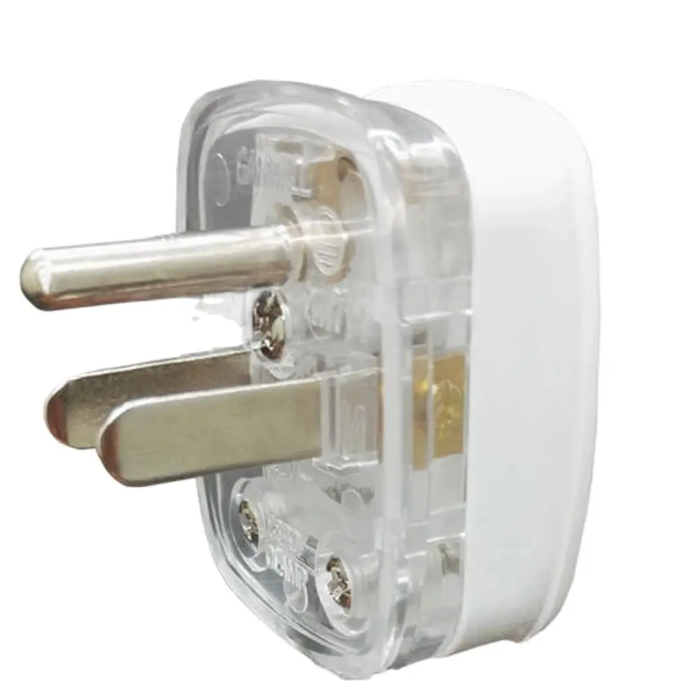 Enhanced White Detachable 3-Pole Inline Power Cord Plug - 250V Industrial Locking Design