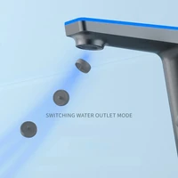 High-end Temperature Display Basin Faucet LED Light 2 Modes Sprayer Hot Cold Water Sink Mixer Wash Tap Single Hole For Bathroom 5