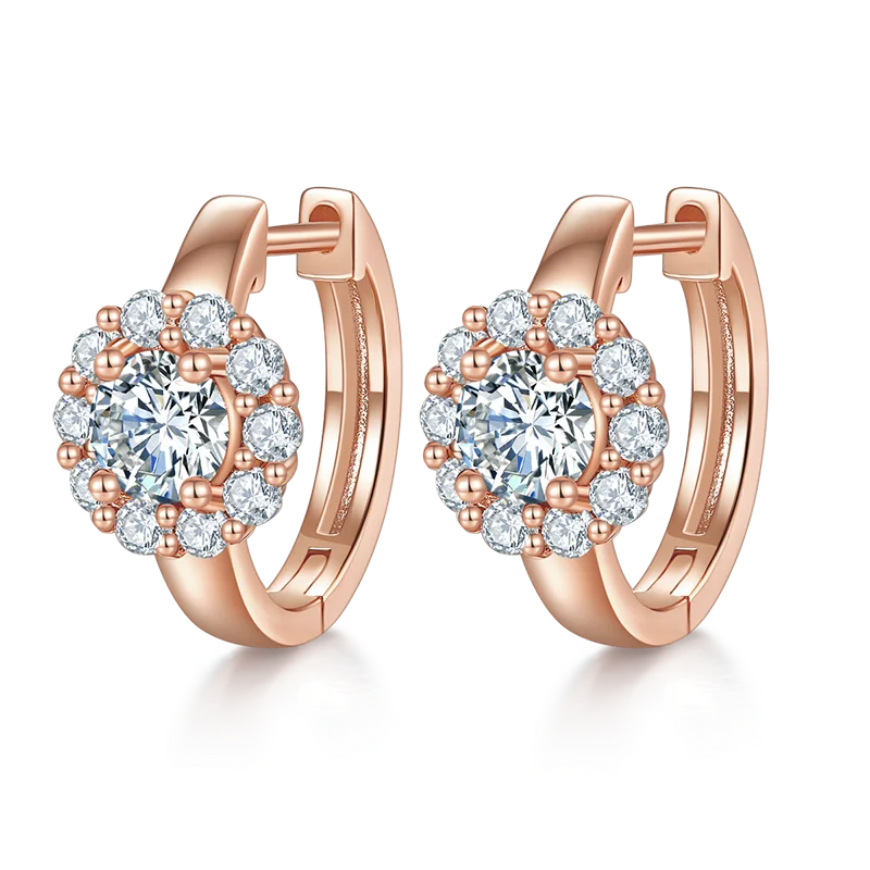 1,6 cttw D Farbe Moissanit Sonnenblume Creolen Frauen 925 Sterling Silber Edlen Schmuck Diamant Blume Ohrringe Huggie Gra – Detail 2