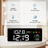 4-in-1 Digital Decibel Meter Wall Hanging Sound Level Noise Meter 30-130dB Range 11 Inch Large LED Display Multi-function 2