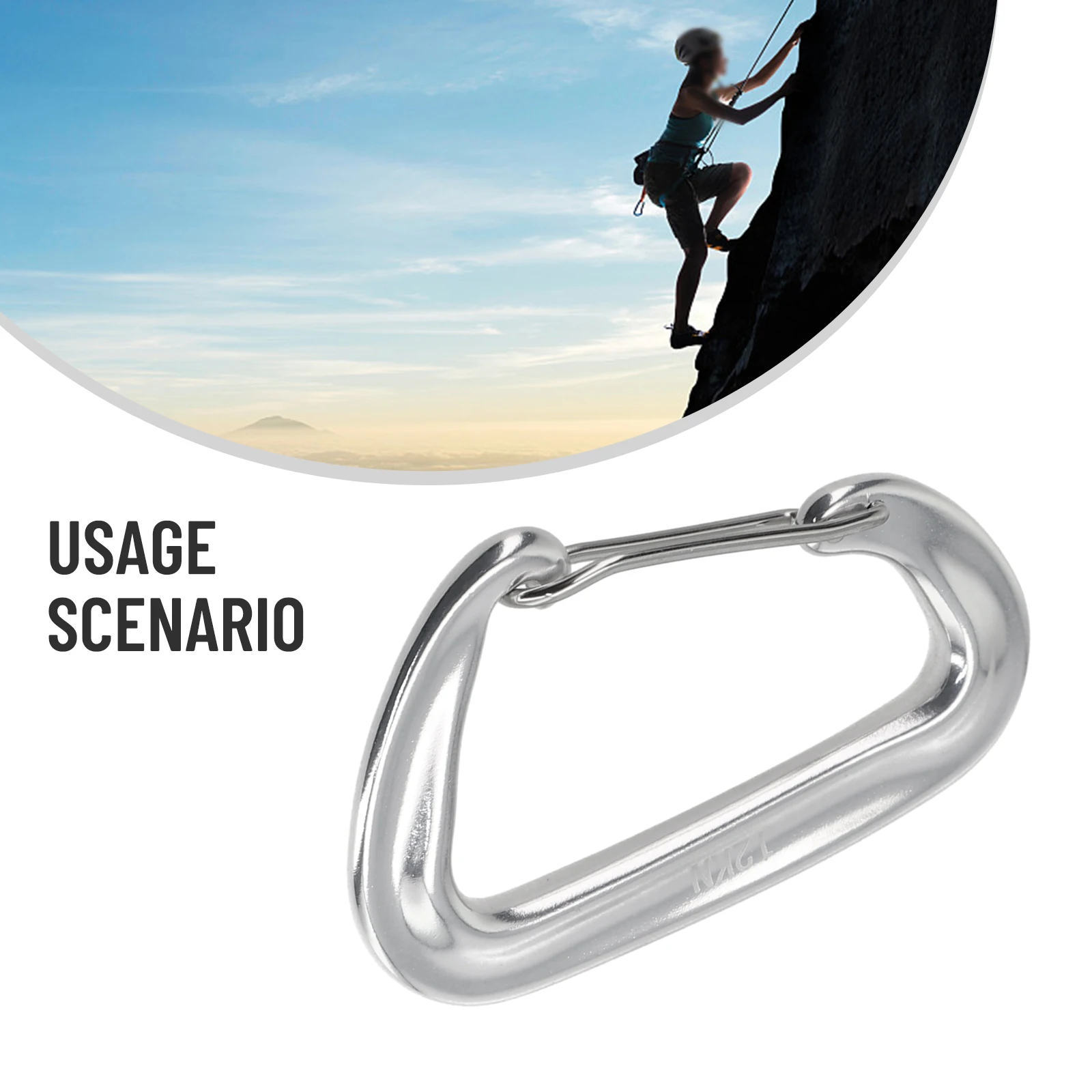 Karabiner D Form Clip Haken Tragbare Für Klettern Snap Clip 12KN 8*5cm Aluminium Rucksack Haken Karabiner werkzeuge – Detail 11