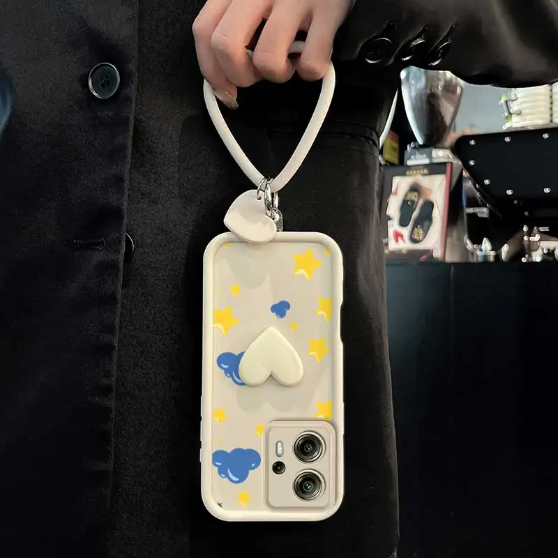 Yellow Star Phone Case Set with Lanyard and Craft Embellishments (3pcs)