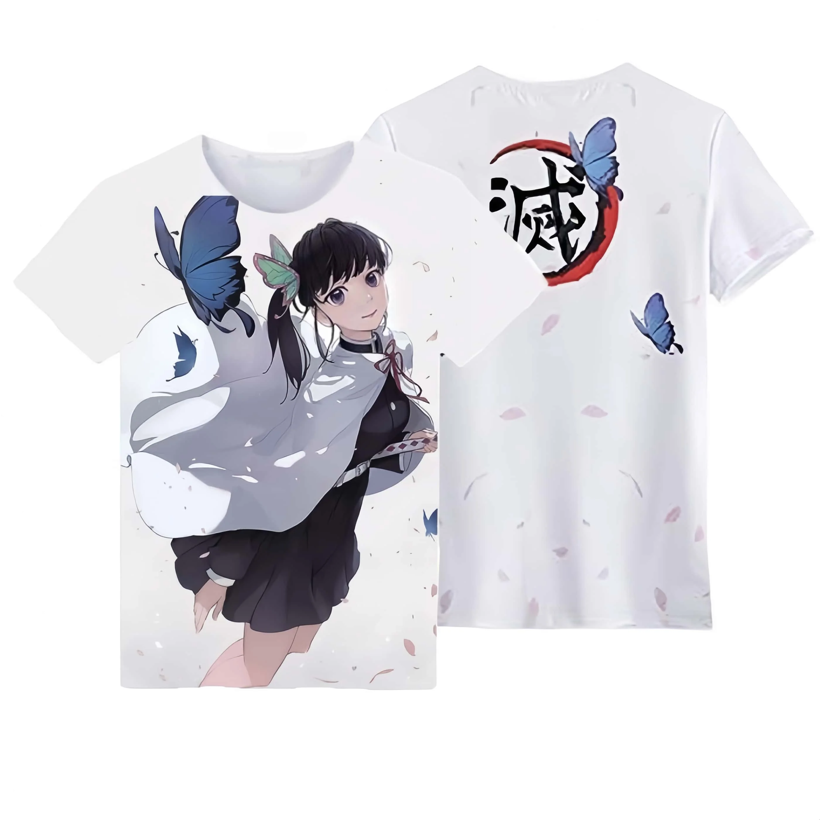 2026 뉴 고스트 슬레이어 블레이드 유빈 타이다이 티셔츠 애니메이션 굿즈 유니섹스 여름 플러스 사이즈 반팔 티셔츠 키즈용