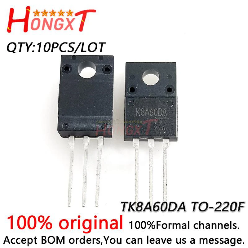 

10 шт. 100% Новый оригинальный K8A60DA TK8A60DA TO-220F Iiquid транзистор с эффектом прозрачного поля 8A 600 В.
