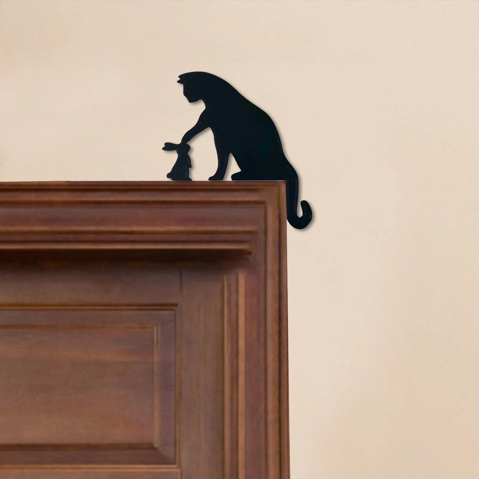Easter Bunny Cat Wooden Door Corner Door Frame Decoration Wall Stickers Holiday Decoration Easter Rabbit Cat Corner