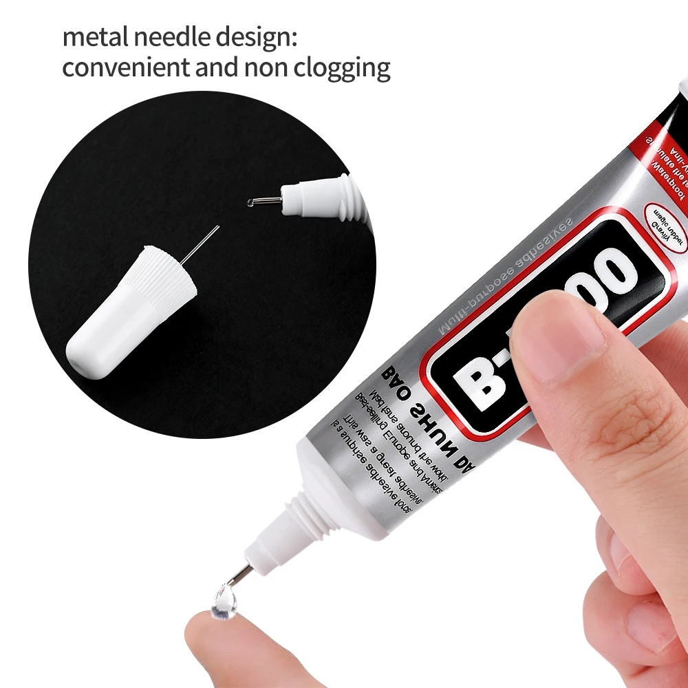15ml Acrylic Rhinestone Nail Art Glue Super Sticky UV Gel Polish False Nail Crystal Gems Multi-function Decorations Glue Tools * 4