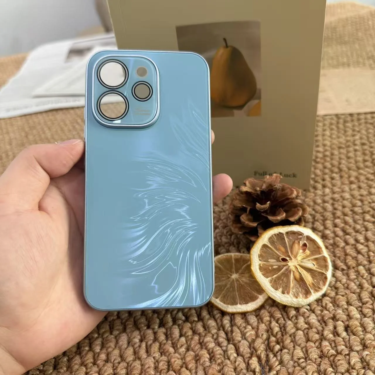 Luxury Electroplated Frosted Acrylic Shockproof Case with Full Lens Protection