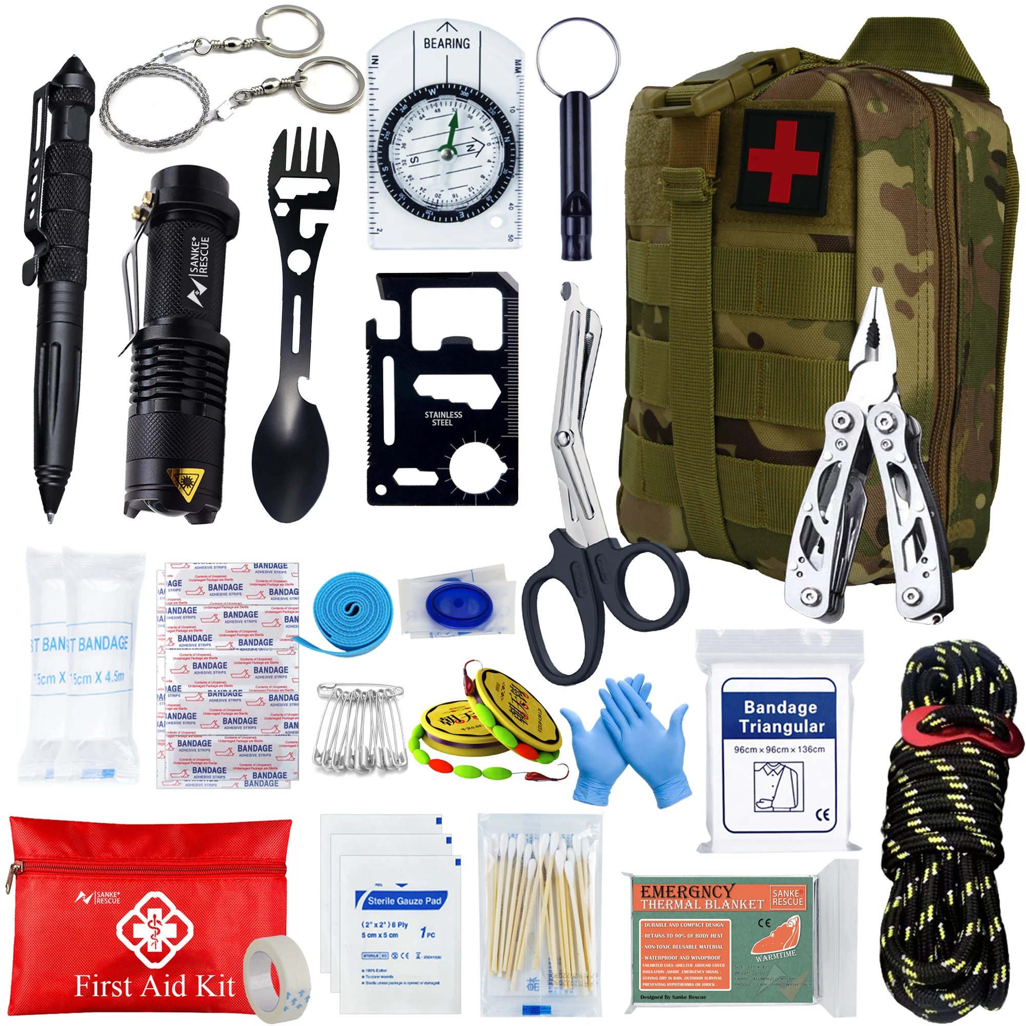 

Tactical First Aid Kit In The Car Military Acessories Survival Kits Camping Equipments Medical Bag Self-defense EDC Pouch ifak