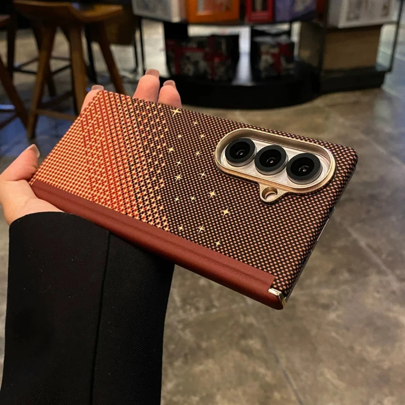 Carbon Fiber Texture Magnetic Wireless Charging Protective Case - Armor Shell Cover