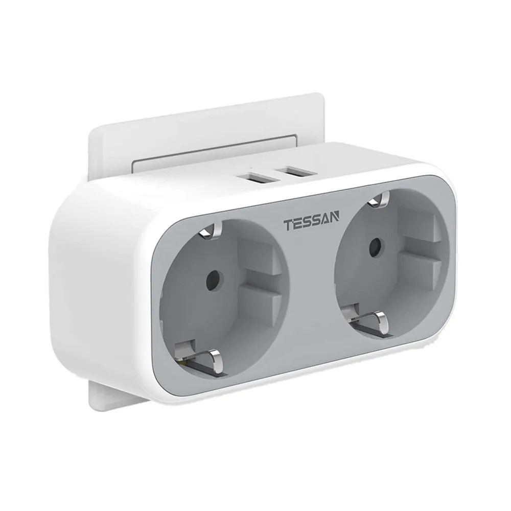 Acheter TESSAN prise USB multiprise avec interrupteur, 4 prises secteur et  3 ports USB & Type-C, prise murale ue avec design créatif d'angle à 45 °