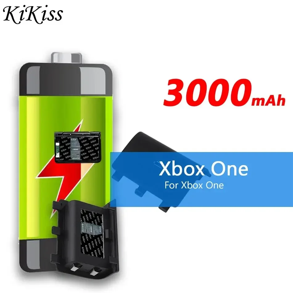 Batteria Kikiss 3000Mah Per Microsoft Xbox One Controller Wireless Gamepad Joypad Sostituzione Bateria