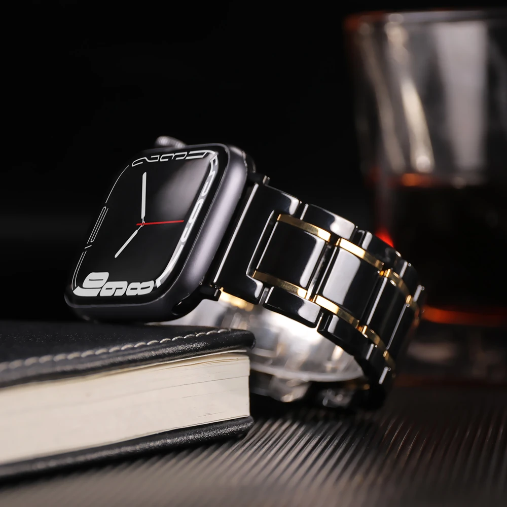 Elegant Ceramic Strap with Stainless Steel Accents