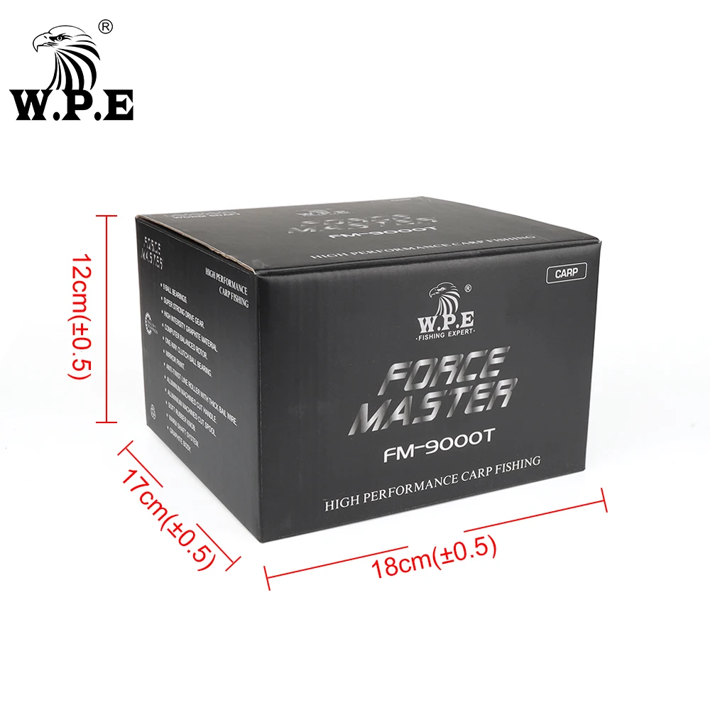 W.P.E FM9000 Carp Fishing Reel 9+1 Ball Bearings Spinning Reel 4.4:1 Gear Ratio Full Metal Line Spool Carp Fishing Tackle, spinning fishing reels,fishing reels