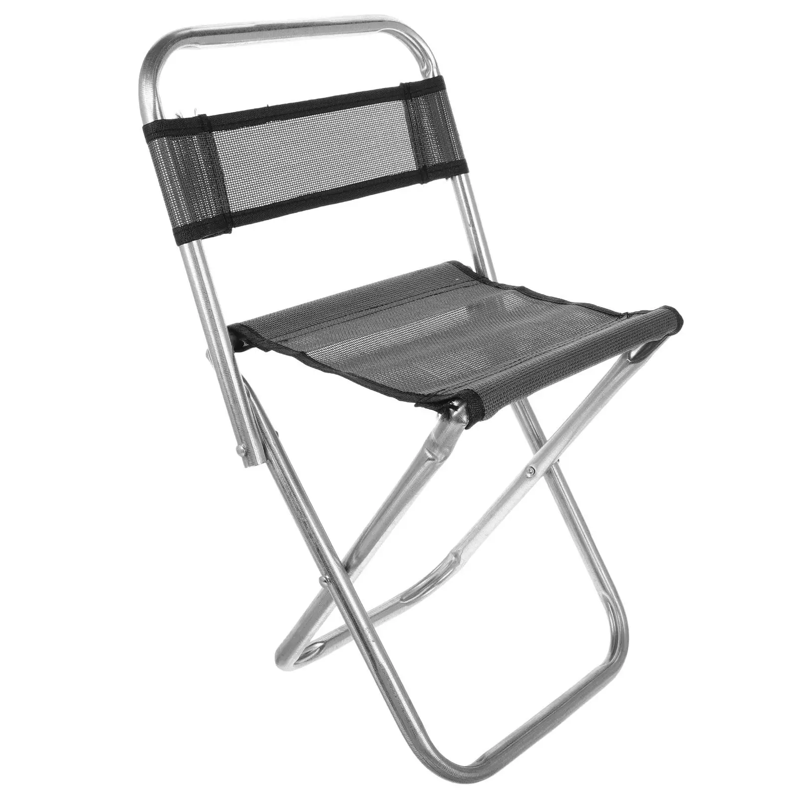 Portable Folding Chair Fishing Stool Compact Camping Seat Lightweight Outdoor Chairs Travel Sturdy Mesh Cloth MetalBracket