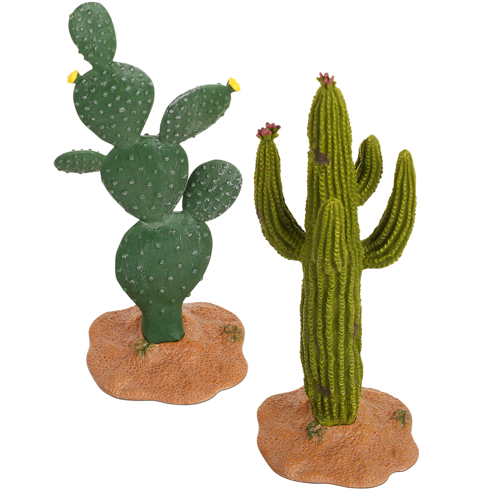 

2 Pcs Artificial Round Cactus Model Decor Fake Decorations for Office Plants Pvc Modeling Statues