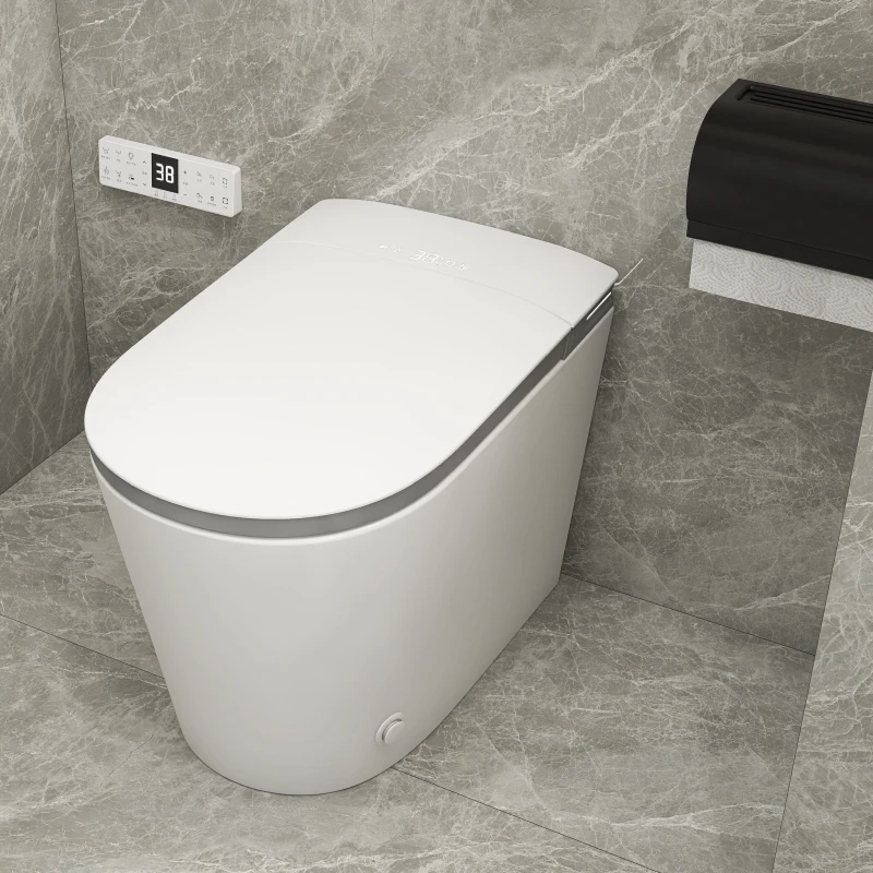 Smart Bidet Toilet Seat with Heated Auto-Open Cover Baby Washing Seat Floor-Mounted Installation Type