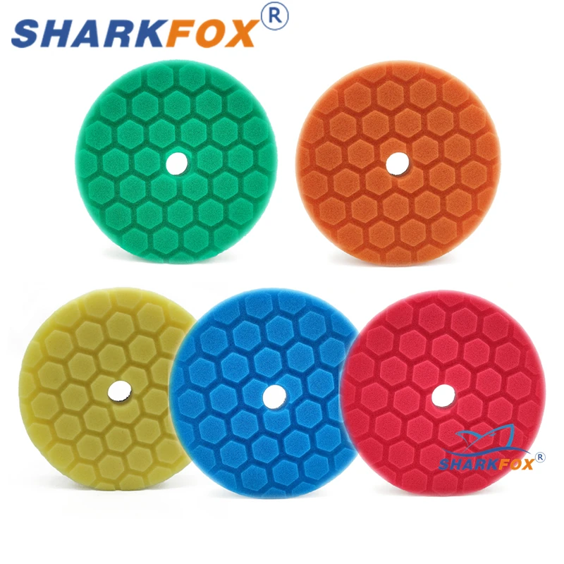 Sharkfox 5 (125mm)/6(150mm) 자동차 스펀지 버핑 연마 패드 및 DA/..
