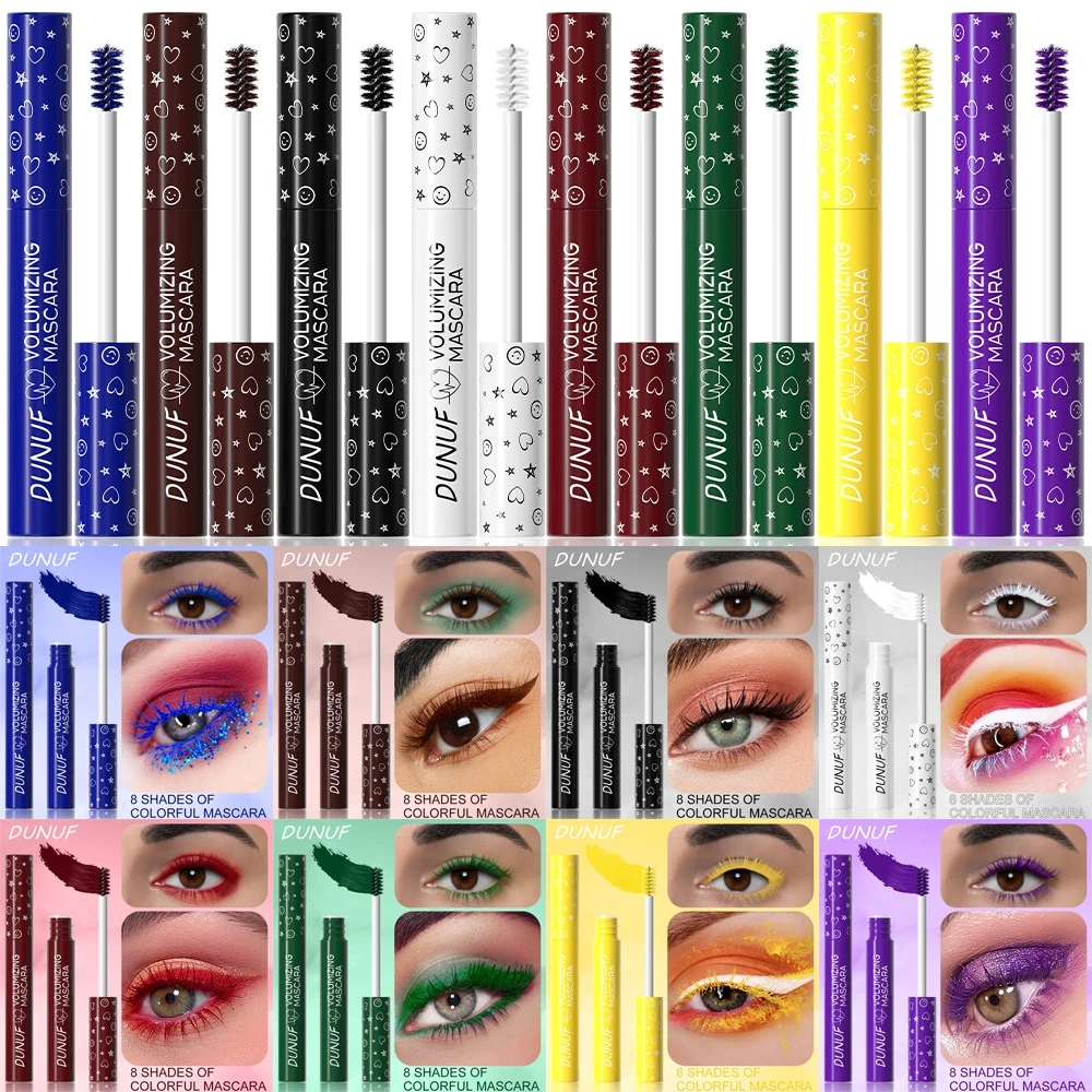 Description Picture 4 of itemColorful Eyelash Mascara 5D Silk Fiber Volume Curling Lengthening EyeLashes Extension Purple Blue White Waterproof Eye Makeup