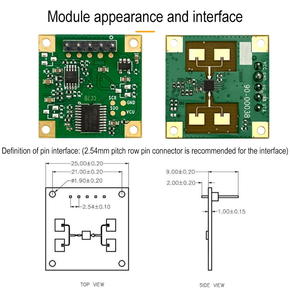 

5V 24Ghz датчик присутствия человека радар модуль TTL серийная связь микро-Обнаружение движения 24G mmWave